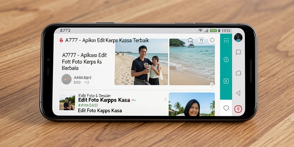 Antarmuka A7777 yang menarik untuk edit foto kertas kaca.