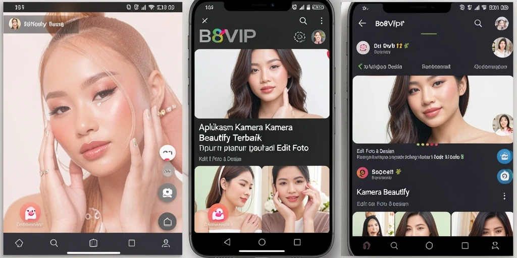 Tampilan antarmuka aplikasi B8VIP untuk edit foto yang menarik.