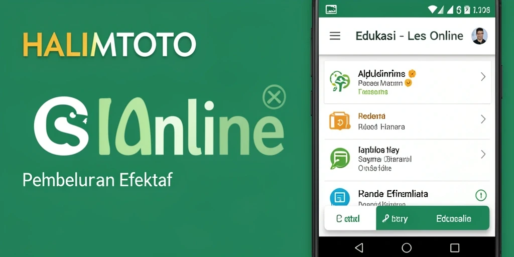 Antarmuka HALIMTOTO yang menarik dan fungsional untuk Les Online.