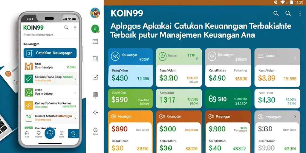 Tampilan antarmuka aplikasi KOIN99 yang memudahkan pencatatan keuangan.