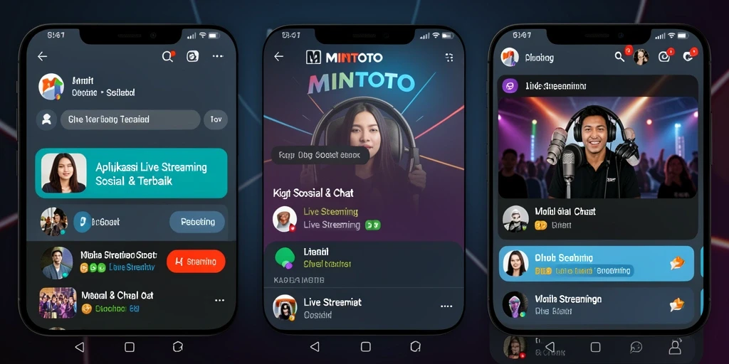 Antarmuka MINTOTO yang menarik dengan fungsi Live Streaming.