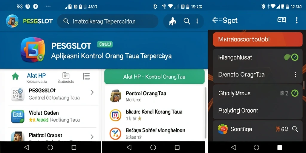 Tampilan antarmuka aplikasi PESGSLOT untuk kontrol orang tua yang sederhana.