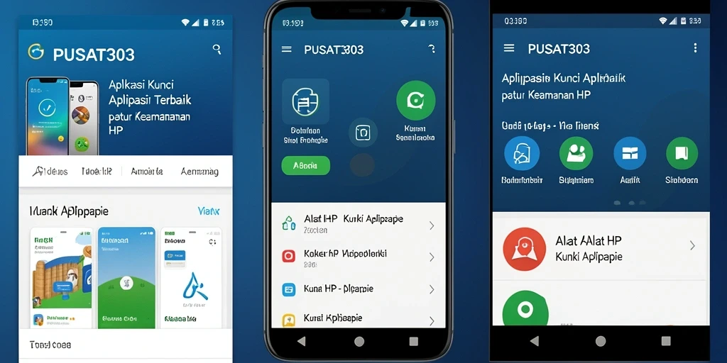Tampilan antarmuka PUSAT303 untuk kunci aplikasi yang aman.