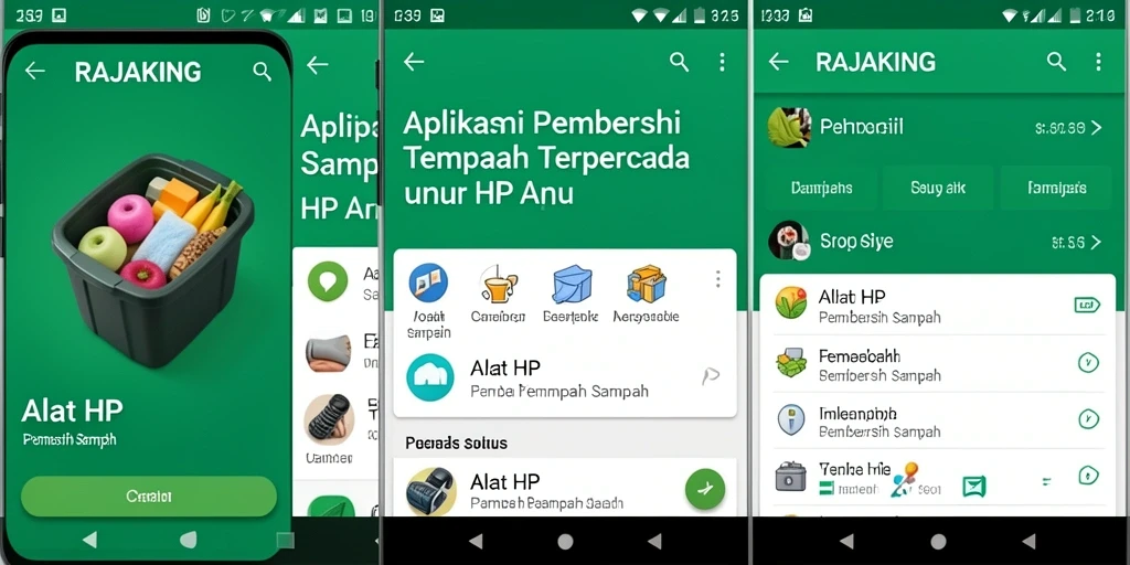 Screenshot utama dari RAJAKING menampilkan fungsi pembersihan sampah yang efisien.